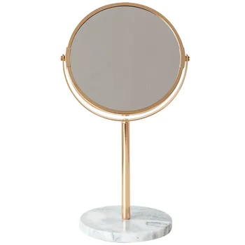 Luxusní Mramorové Základně Rose Gold Mirror Make-Up Kosmetickým Zrcadlem Domova Kosmetické Dámy Kanceláři Koleje Ploše Kulaté Zrcátko