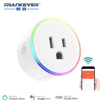 FrankEver US Plug WiFi Inteligentní Zásuvky Plug Časovač Stmívatelné Napájecí Přepěťové ochrany Hlasové Ovládání Práce s Alexa Google Domov