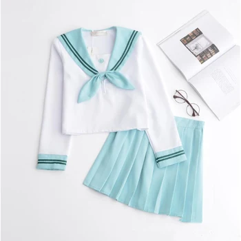 2020 světle růžová Japonská školní uniforma sukně JK jednotné Třídy uniformy Námořník oblek College vítr Oblek studentky uniformy