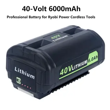 40V 6000mAh Lithium-Iontová Baterie OP4050A Náhrada Za 40-Volt Ryobi Akumulátorové elektrické Nástroje, Baterie OP4015 OP4026 OP40201