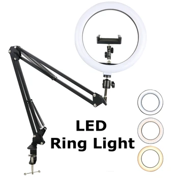 Profesionální Foto Studio 26cm Ringlight LED Selfie Prsten Světla s Stativ Telefon Držitel Fotografování Světla Ring Lampa pro YouTube
