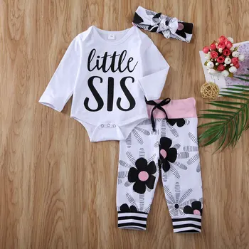 Rodina Odpovídající Oblečení 2020 Novorozené Dítě Chlapci Dívky BRÁŠKO Sestra Romper Kombinéza Topy Jaro Twin Oblečení 3ks Set 0-18M
