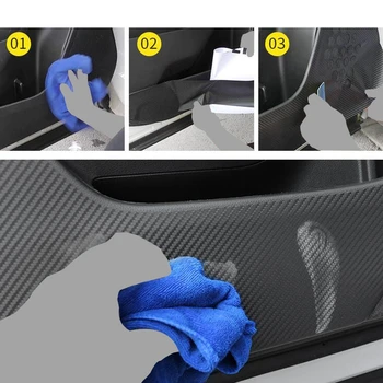 4ks/Set Dveře Auta, Anti-Kick Samolepky Auto Krytí Interiéru Příslušenství New Carbon Fiber Nálepka pro Subaru Forester
