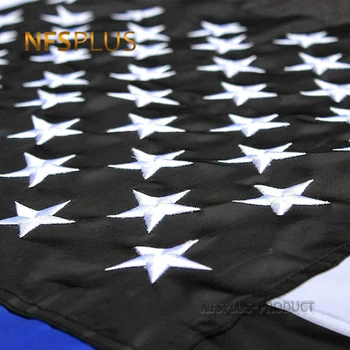 Americký Tenká Modrá Linie Vlajka 3 x 5 Metrů Voděodolný Nylon Pro Venkovní Vyšívané Hvězdy Šité Pruhy Domů Dekorativní Vlajky, Bannery