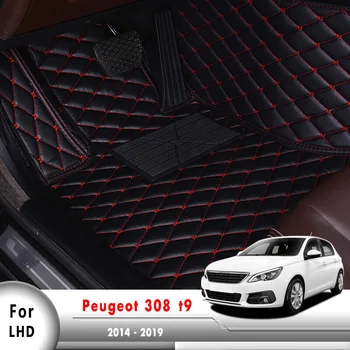 Pro Peugeot 308 t9 2019 2018 2017 2016 Auto Podlahové Rohože Kožená Auto Potní Podložky, Kryty, Interiérové Doplňky, Styling
