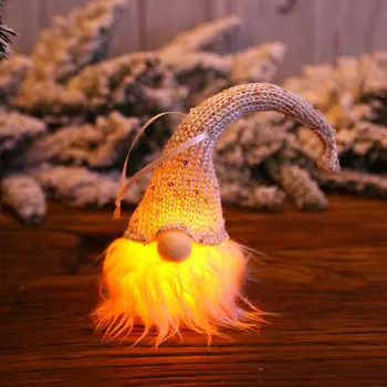 Vánoční Osvětlení Gnome elf Panenka Přívěsek Gnome Plyšová Panenka dekorace Visící Ozdoba, Vnitřní Strana Laskavost pro Domácí Nový Rok 2021