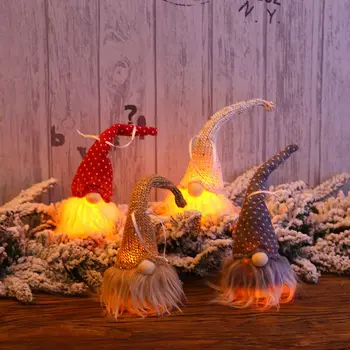 Vánoční Osvětlení Gnome elf Panenka Přívěsek Gnome Plyšová Panenka dekorace Visící Ozdoba, Vnitřní Strana Laskavost pro Domácí Nový Rok 2021