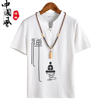 Pánské Kung-Fu Volná Halenka Tradiční Čínské Tang Oblek Vintage Cheongsam Wushu Orientální T-Košile, Prádlo Tričko Topy Kimono Oblečení