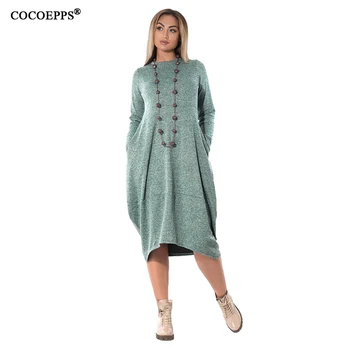 CACNCUT 5XL 6XL Podzim Zima šaty Velké Plus Velikost teplý ležérní šaty 2018 pletené šaty velké velikosti Vestidos Dámské Oblečení