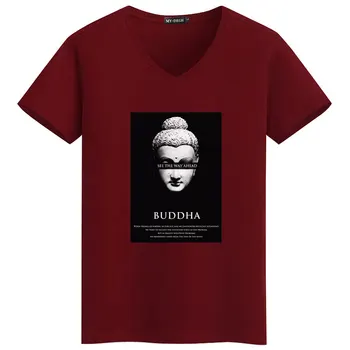 Buddhismus Design Pánské Šákjamuni T-Košile Módní Indii Buddha Socha Mužů t košile Slim Fit Ležérní Bavlněné t košile Plus Velikosti 5XL