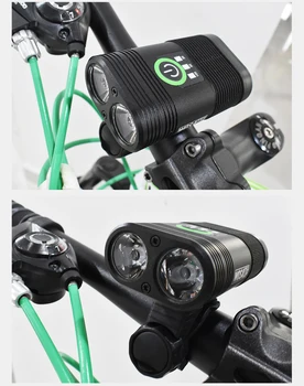 WOSAWE Dvojité LED Bike Světlo USB Vestavěný Dobíjecí Baterie 2400 Lumen Vodotěsné Cyklistika Světlo Svítilna Kolo Head Light