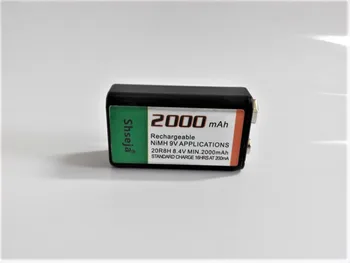 2ks/lot SHSEJA 2000mAh 9V dobíjecí baterie 9 volt Ni-MH baterie pro Mikrofon doprava Zdarma