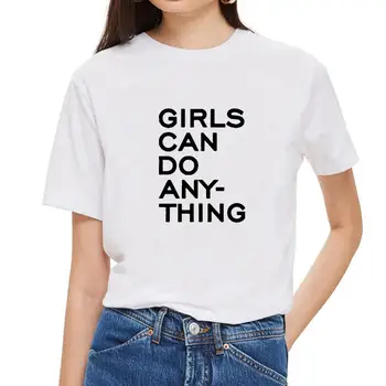 Mikialong 2018 Feministické T-shirt Ženy, DÍVKY MOHOU DĚLAT COKOLIV, Letní Krátký Rukáv Dámské Top Tee Shirt Femme Tumblr Ženy Tričko