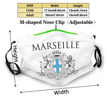 Marseille ,France ,Erb ,Marseille Vlastní Design Pro Dospělé, Děti, Anti Prachový Filtr Diy Tisk V Pračce Maska Na Obličej