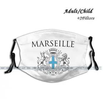 Marseille ,France ,Erb ,Marseille Vlastní Design Pro Dospělé, Děti, Anti Prachový Filtr Diy Tisk V Pračce Maska Na Obličej