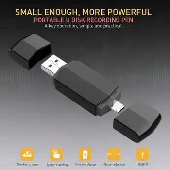 Přenosný U-Disk OTG Digitální Audio Hlasový Záznamník Pero, nabíječka USB Flash Disk až 32 gb Micro SD TF Vysoce Kvalitní WAV Rekordéry