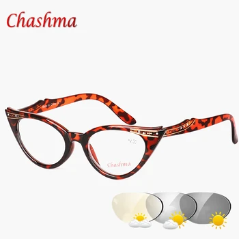 Kočičí Oko Brýle, sluneční Brýle, Samozabarvovací Brýle na Čtení Ženy Dalekozrakost Presbyopie s dioptrií Venkovní Presbyopie Brýle