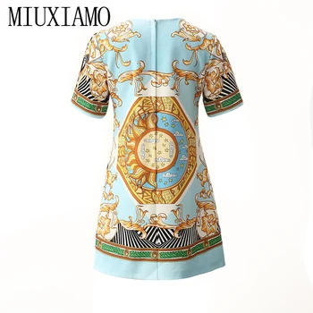 MIUXIMAO Luxusní 2020 Jarní A Letní šaty, Párty šaty Květinové Tisk Diamanty Slim Tank Office Lady Šaty Ženy Vestido