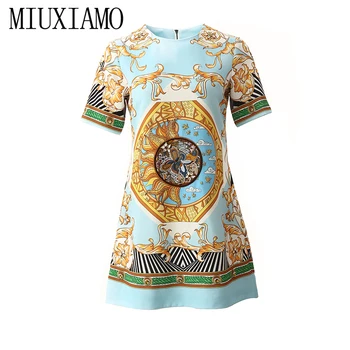 MIUXIMAO Luxusní 2020 Jarní A Letní šaty, Párty šaty Květinové Tisk Diamanty Slim Tank Office Lady Šaty Ženy Vestido