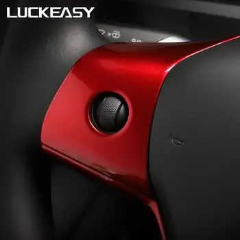 LUCKEASY Auto volant dekorativní patch pro Tesla Model 3 ABS volantu příslušenství dekorativní rám patch červená/bílá