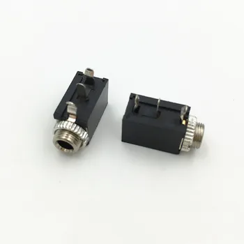 100ks 3.5 mm Stereo Jack Zásuvka Podvozek s Maticí PCB Montáž na Panel Podvozku Adaptér 3 Pinový Konektor