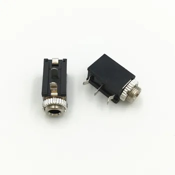 100ks 3.5 mm Stereo Jack Zásuvka Podvozek s Maticí PCB Montáž na Panel Podvozku Adaptér 3 Pinový Konektor