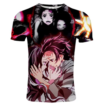 Módní Populární Anime T-shirt Demon Slayer Kimetsu Č. Yaiba 3D Tištěné Streetwear Muže/Ženy, Sportovní Ležérní O-Krk Hip Hop Tričko
