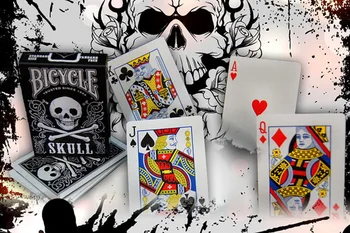 1 Skládací Kolo Černá Lebka Balíček Magic Karet Pro Profesionální Kouzelníky Hrací Karty Poker Zblízka Fázi Kouzla