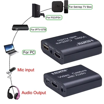 1080P 4K HDMI Video Zařízení pro Digitalizaci HDMI / USB 3.0 Video Capture Kartu s 3,5 mm Stereo Výstup pro PC OBS Živé Vysílání