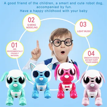 Elektronické domácí Zvířata Hračky, 4 Funkce Robot Hračka pro psy Inteligentní Pet Robot Děti Interaktivní Playmate Elektronické Pet Psí Hračky pro Děti
