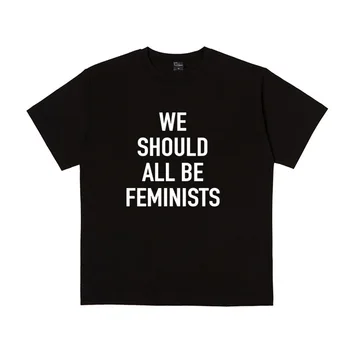 Ženy Móda T Košile Bychom Měli Být Všichni Feministky Dopis Tisk Tees Bavlna Casual Vtipné Tričko pro Lady Girl Top Tee Bederní