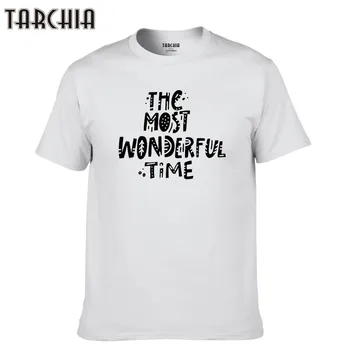 TARCHIA 2021 Bavlna Nový Muži Značky Casual Boy nejkrásnější Čas Print T-shirt Tričko T Shirt Homme Mužské Krátký Rukáv Mužské