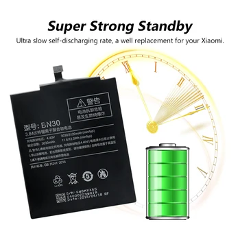 Originální Dobíjecí Standardní Baterie Pro Xiaomi Redmi 4A Vysoká Účinnost 3.84 V 3120MAH BN30 BN 30, BN-30 Náhradní Baterie
