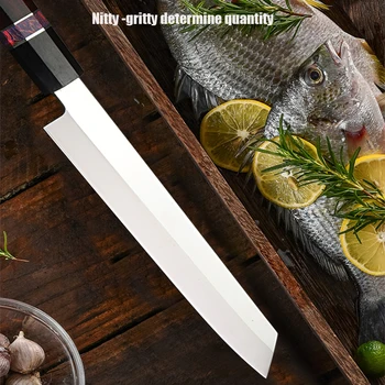 Vysoce Kvalitní VG10 Japonské Kuchyně Sushi Losos Plátek Nůž Sashimi Nůž Restaurace Chef Nůž Věnovaný
