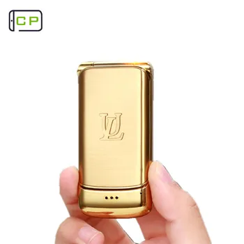 Luxusní Kovové véčko Telefon Ulcool V9 Super Mini Flip Mobilní Telefon S 1,54 palcový FM MP3 Bluetooth Dialer, Anti-ztracené Mobilní Telefon