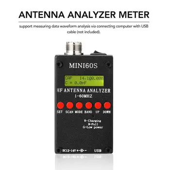 Mini60S 1-60MHz HF ANT SWR Antény Analyzátor Měřič Tester s operačním systémem Android BT APLIKACE, PC