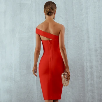 Seamyla 2021 Obvaz Šaty Sexy Bílé Černé Červené Jedno Rameno Bodycon Letní Šaty Bez Rukávů, Pro Ženy, Nové Celebrity Party Šaty