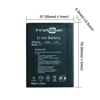 Baterie pro FinePower C1, jemná C1, C 1 Smartphone baterie telefonu