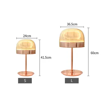 Moderní Nordic Minimalistický Kov Sklo Stolní Lampa Italy Design Rose Gold Stolní Svítidlo Noční Lampa Pro Obývací Pokoj Studium Ložnice