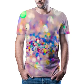 2020 nové pánské T-shirt částice, hvězdná obloha 3D tisk T-shirt pánské divoká tvář příležitostné O-neck pánské t-shirt krátký rukáv sexy top