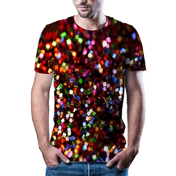 2020 nové pánské T-shirt částice, hvězdná obloha 3D tisk T-shirt pánské divoká tvář příležitostné O-neck pánské t-shirt krátký rukáv sexy top