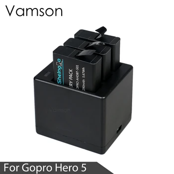 Vamson pro GoPro Hero 8 7 6 5 3-Kanál Nabíječka Příslušenství Pro Gopro Hero 8 7 6 5 Akční Kamera VP909