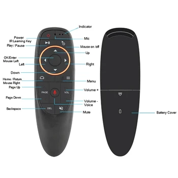 G10 Air Mouse Dálkové Ovládání Remote Voice 2.4 Ghz Google Voice Search Assistant Ir Učení Bez Gyro Pro Android Tv Box Černý
