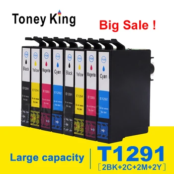 Toney Kiny 8ks Kazet T1291 T1292 T1293 T1294 Kompatibilní Pro Epson Office B42WD BX305F modelů bx305fw 320FW BX525WD Tiskárny BX535WD