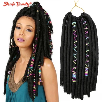 Umělé Locs S Color Line Soft Dredy, Háčkování Copánky Vlasy Syntetické Pletení Prodlužování Vlasů pro Ženy Černá Hnědá