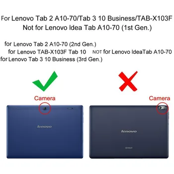 Pouzdro Pro Lenovo Tab3 10 Obchodní X103f TB3-X70F/M Tablet Pouzdro 10,1 Palcový pro Lenovo Tab2 A10-70F/L A10-30 X30F Kryt