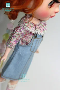 2019 NOVÉ Blyth Panenka Šaty Elegantní květinové košili, roztrhané džíny, dlouhé sukně pro Blyth Azon 1/6 panenky příslušenství