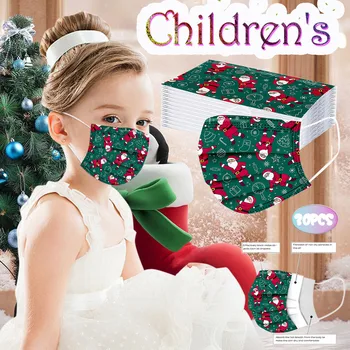 Děti, Šátek Maska na Obličej Vánoční Print dětská Maska na Jedno použití Vysoce Kvalitní Maska 3Ply Třmenu Prachu Ústa Masky Mascarilla