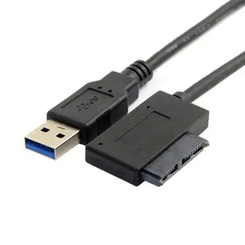 USB 3.0 7+6 13Pin Slimline SATA Laptop CD/DVD ROM, Optické Jednotky Kabel Adaptéru