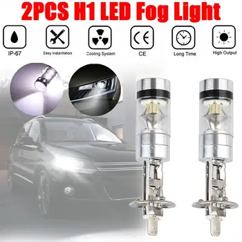 2ks H1 LED Žárovky Super Světlé High Power 20-SMD 100W Auto Auto LED Mlhové Světlo DRL Jízdy Lampy Bílé